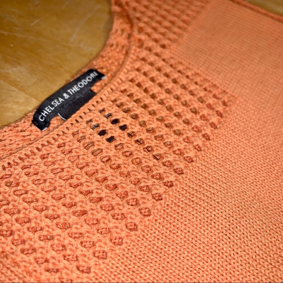 Chelsea & Theodore Orange Crochet Neck Tank - Picture 3 of 8